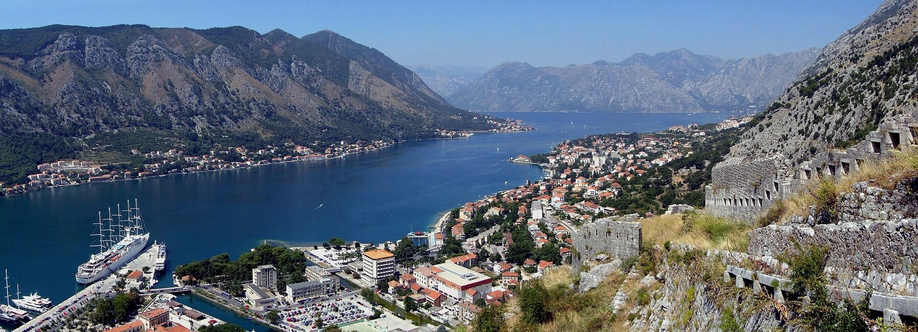 Kotor Old Town and the Bay of Kotor from the city wall